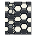 Modern Monochrome Geometric Hexagon Abstract Rug