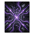 Futuristic Violet Circuitry Abstract Rug