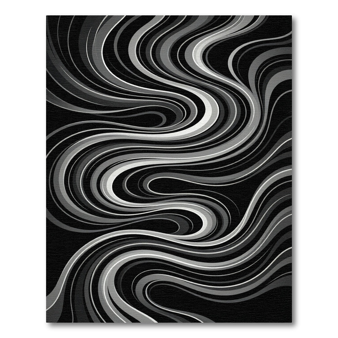 Monochromatic Swirl Ribbon Abstract Rug