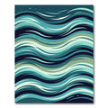 Serene Teal Swirling Ocean Waves Rug