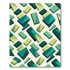 Modern Emerald Geometric Block Rug