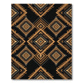 Earthy Gold Geometric Tribal Diamond Rug