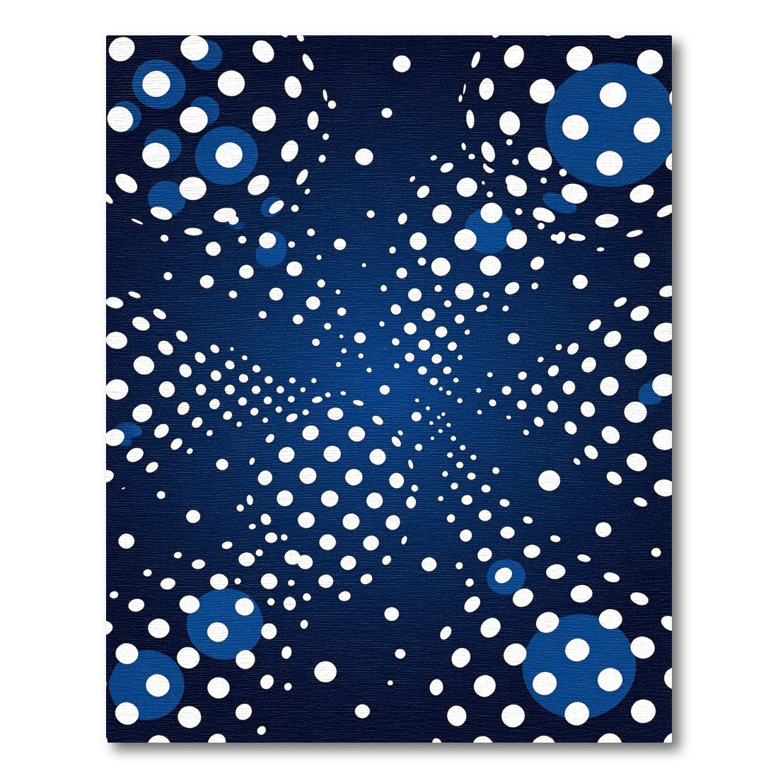 Deep Blue Scattered Dot Burst Rug