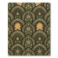 Emerald Green Archway Floral Medallion Rug