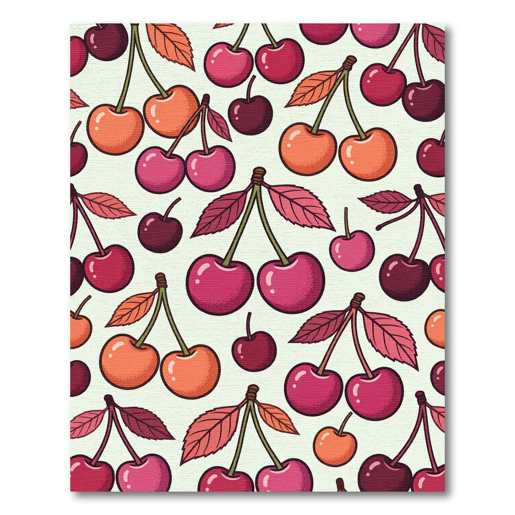 Vibrant Cherry Fruit Pattern Rug