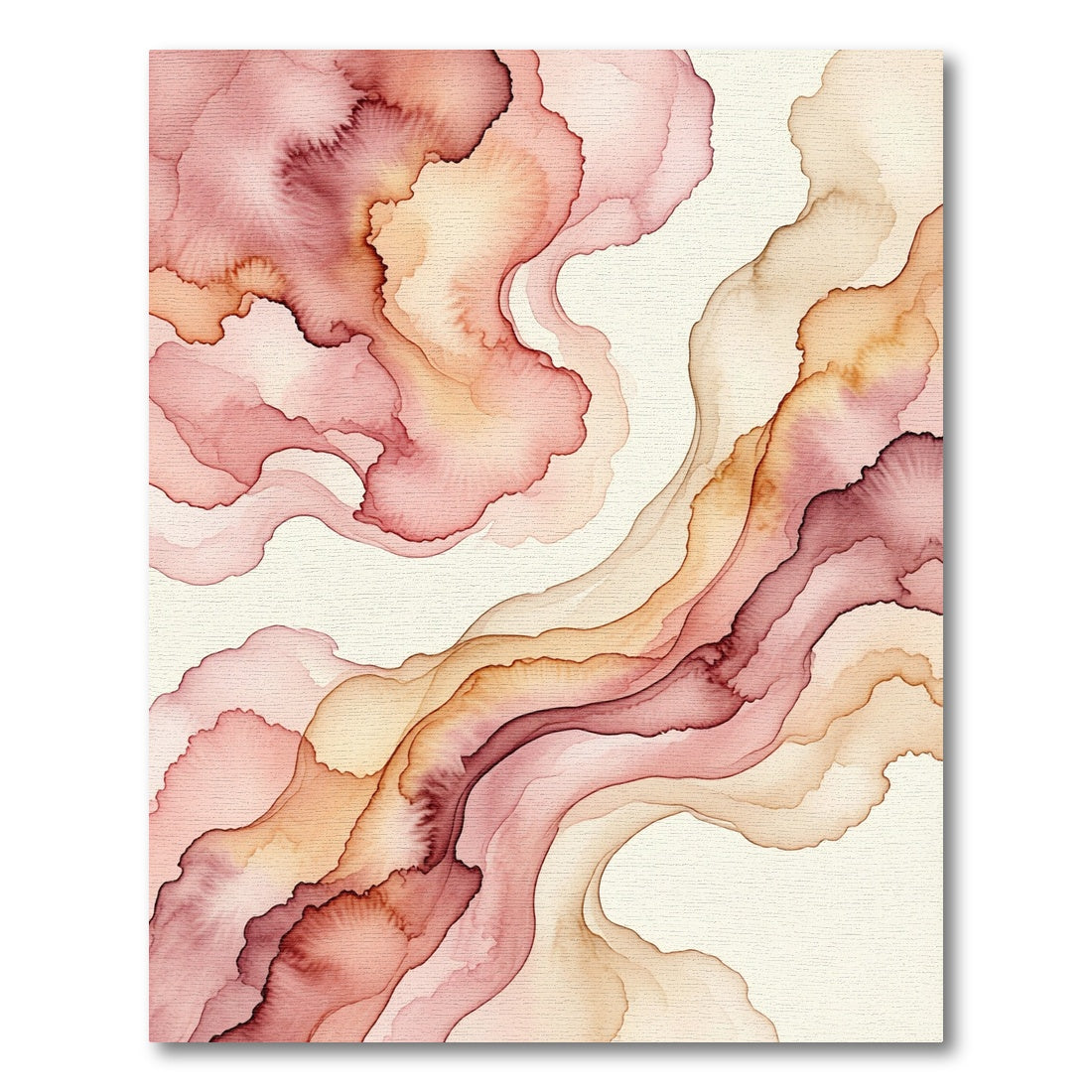Earthy Rose Watercolor Swirl Rug