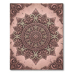 Elegant Dusty Rose Ornate Mandala Rug
