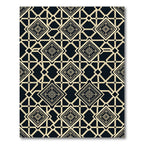 Luxury Black and Gold Geometric Lattice Rug