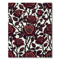 Dark Crimson Rose Garden Floral Rug