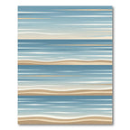 Coastal Blue Sand Layered Abstract Wave Rug