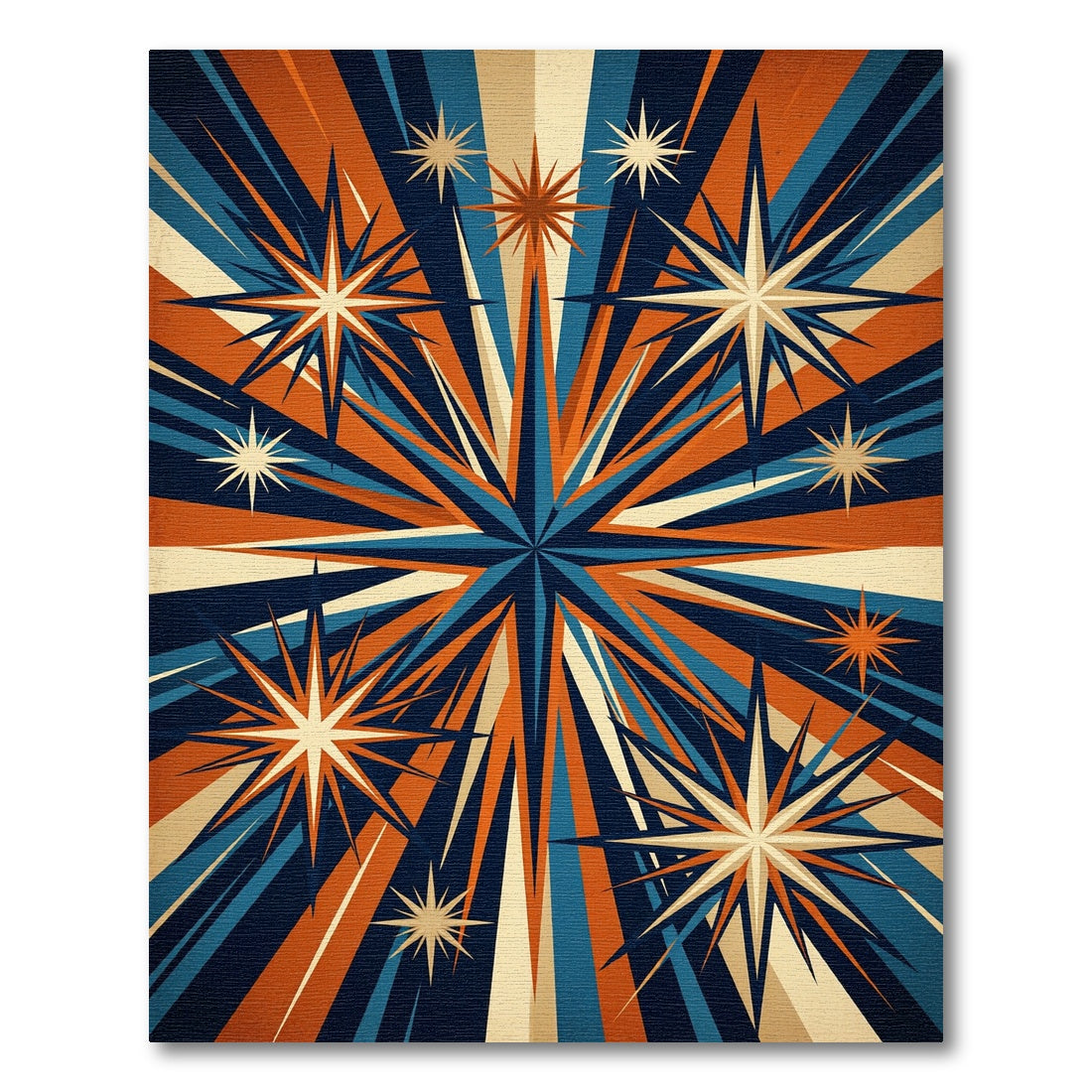 Mid-Century Retro Starburst Radiant Ray Rug