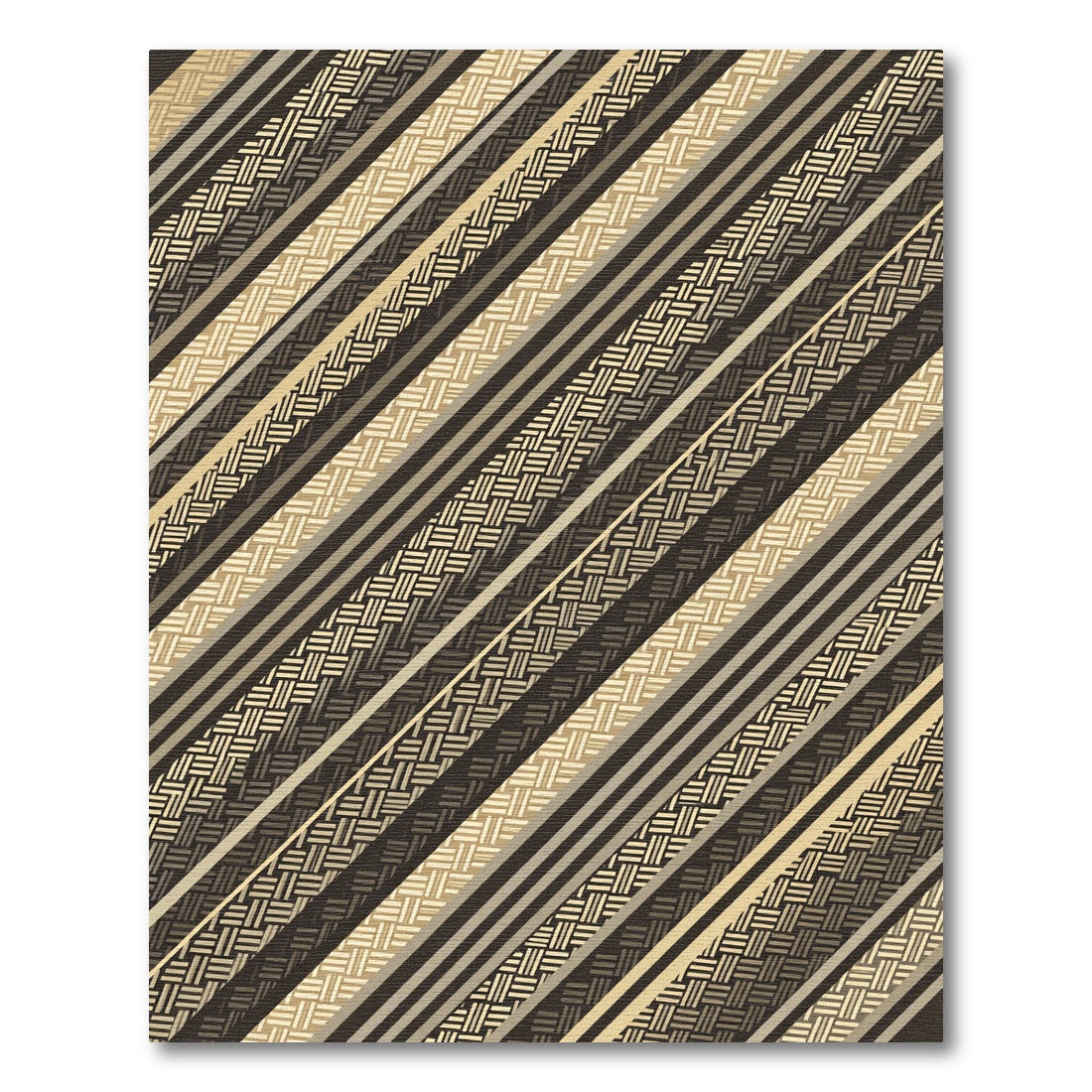 Diagonal Woven Stripe Earth Tones Rug