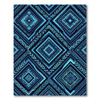 Electric Blue Geometric Diamond Mosaic Rug