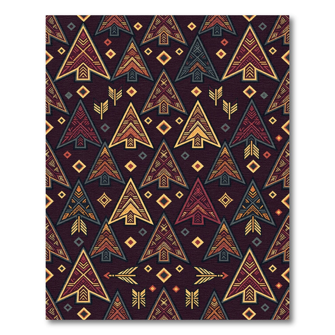 Triangular Tribal Arrows Pattern Rug