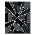 Modern Black Gray Geometric Fragment Rug