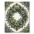 Antique Sage Floral Wreath Garland Rug