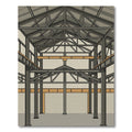 Industrial Steel Beam Truss Collage Rug