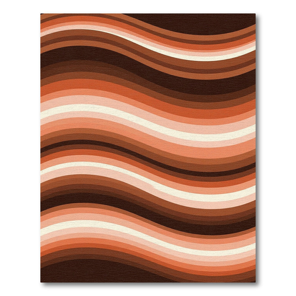 Terracotta Abstract Wavy Stripes Rug