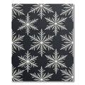 White Snowflake Dark Background Repeating Motif Rug