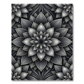 Monochromatic Floral Mandala Rug