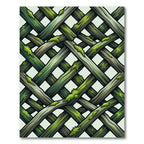 Mossy Forest Woven Branch Lattice Rug