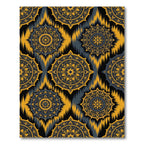 Golden Yellow Medallion Dark Tribal Rug