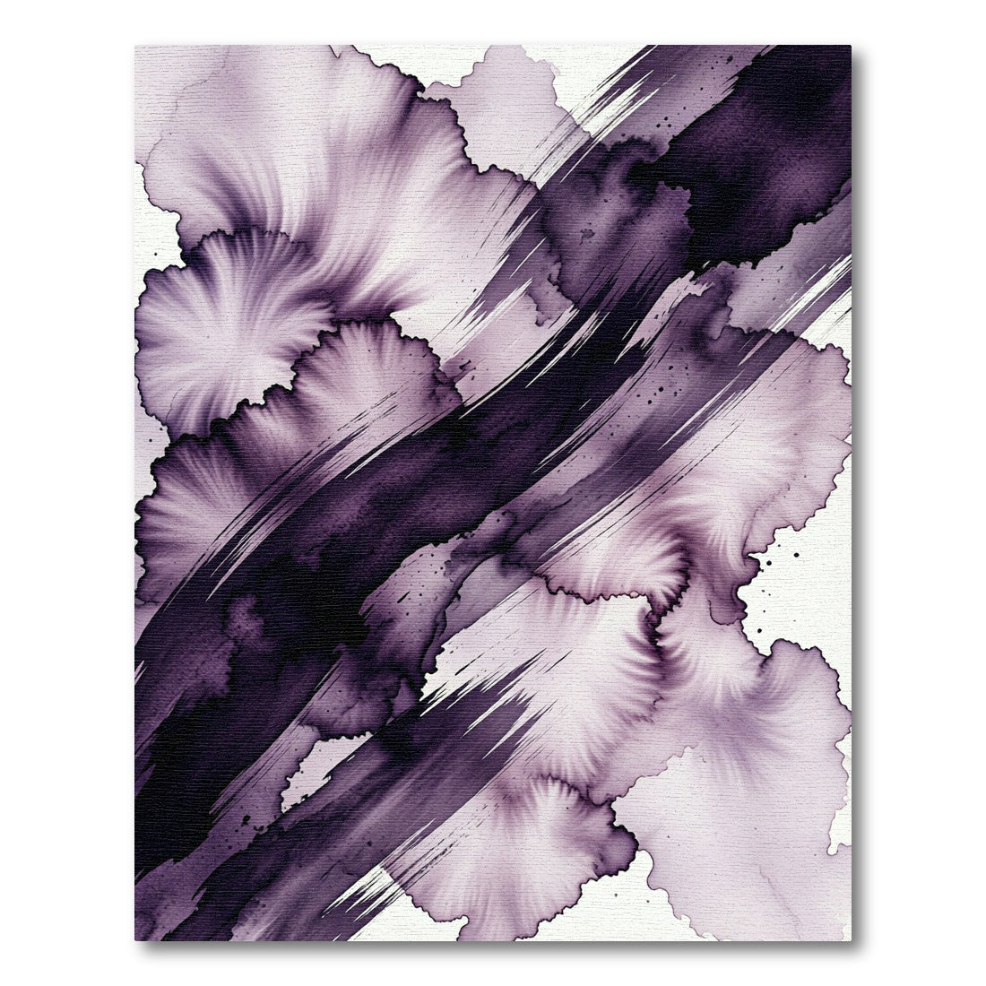 Deep Purple Abstract Ink Flow Rug
