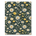 Dainty White Daisy Meadow Watercolor Rug