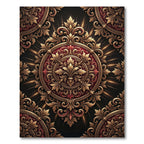 Rich Gold Red Medallion Filigree Rug