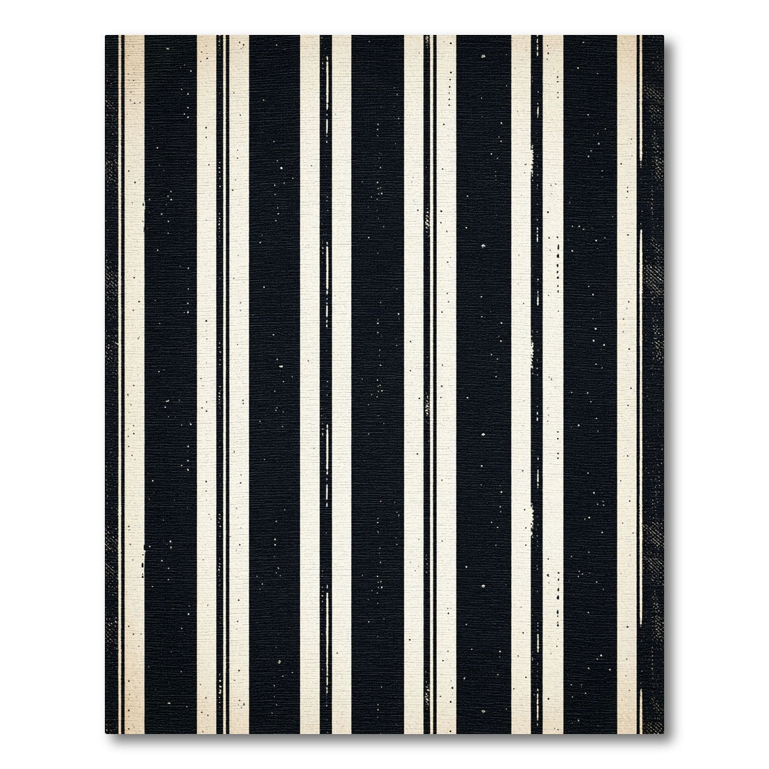Classic Black and Cream Stripe Rug