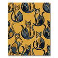 Bold Ochre Feline Symmetry Rug