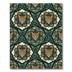 Emerald Leopard Floral Medallion Rug