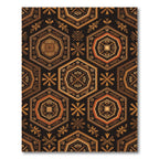 Tribal Golden Hexagon Geometric Art Rug