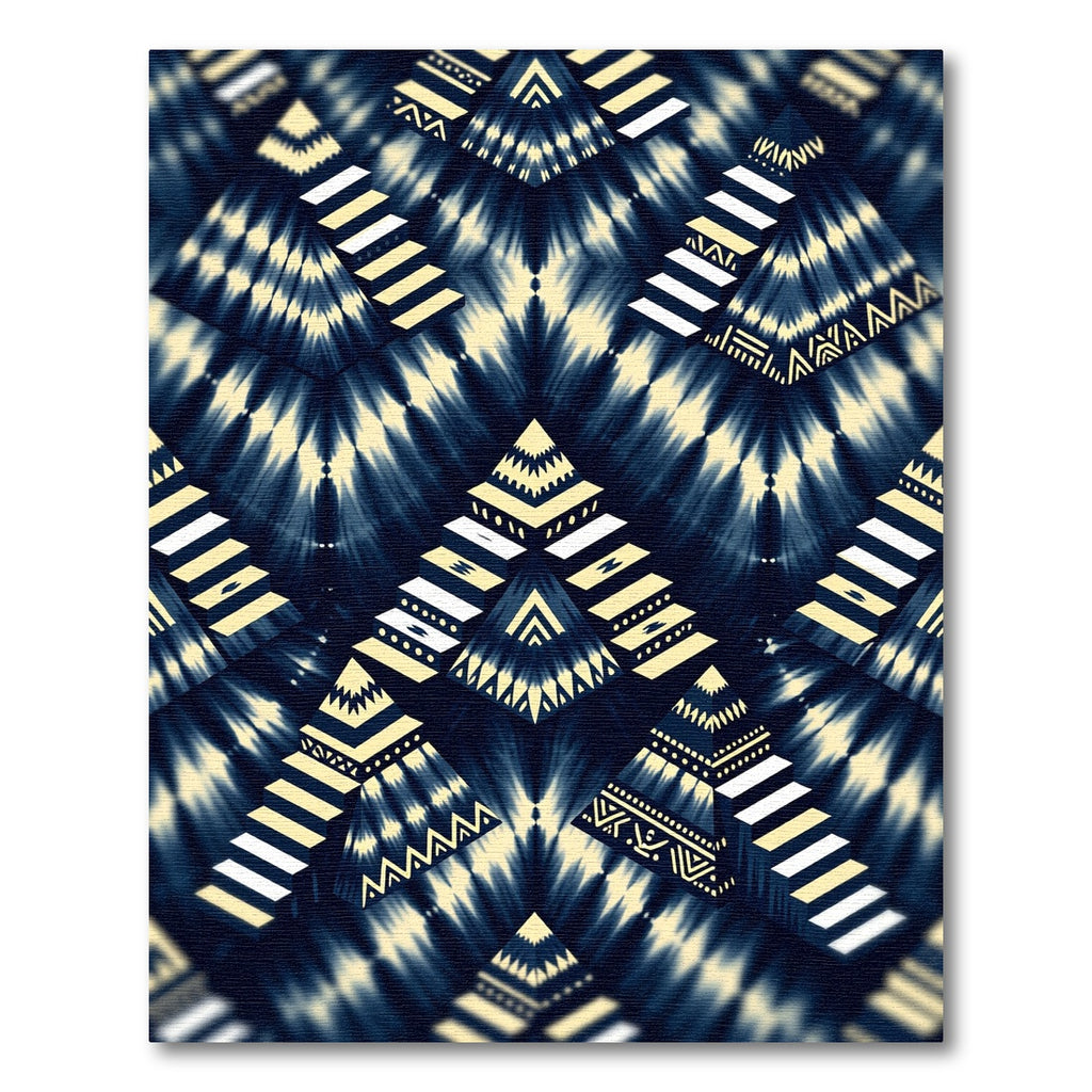 Dark Indigo Stairway Geometric Composition Rug
