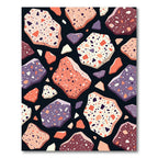 Whimsical Terracotta Stone Aggregate Pattern Rug