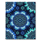Vibrant Blue Tie Dye Mandala Rug