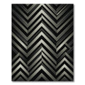 Metallic Silver Chevron Geometric Monochromatic Rug