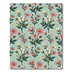 Whimsical Pink White Floral Garden Rug