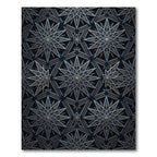 Dark Gray Starburst Geometric Relief Rug