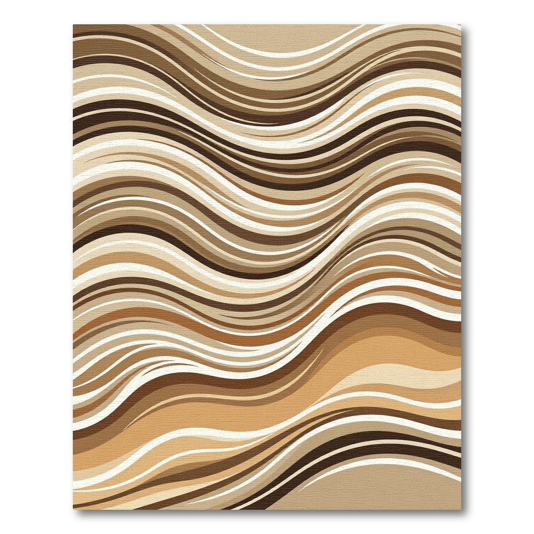 Brown Beige Flowing Waves Rug