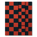 Modern Red and Charcoal Geometric Checkerboard Rug
