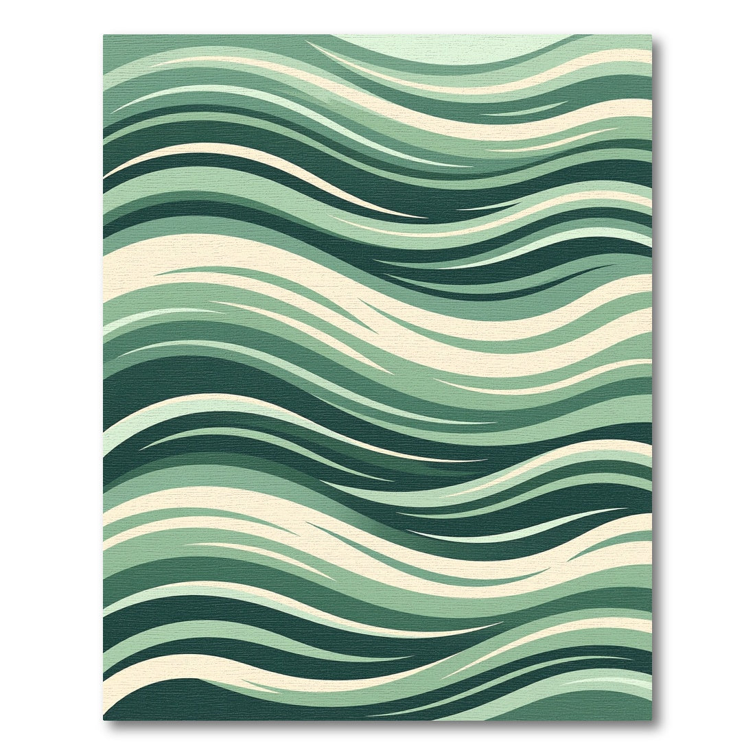 Verdant Flowing Abstract Waves Rug