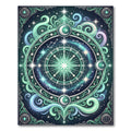 Cosmic Celestial Moon Star Compass Rug
