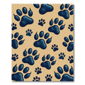 Navy Blue Animal Paw Print Rug