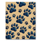 Navy Blue Animal Paw Print Rug