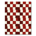 Rustic Red Crimson Checkered Rug
