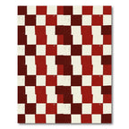 Rustic Red Crimson Checkered Rug