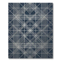 Silver Geometric Lattice Navy Rug