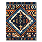 Navajo Diamond Blue Orange Chevron Rug