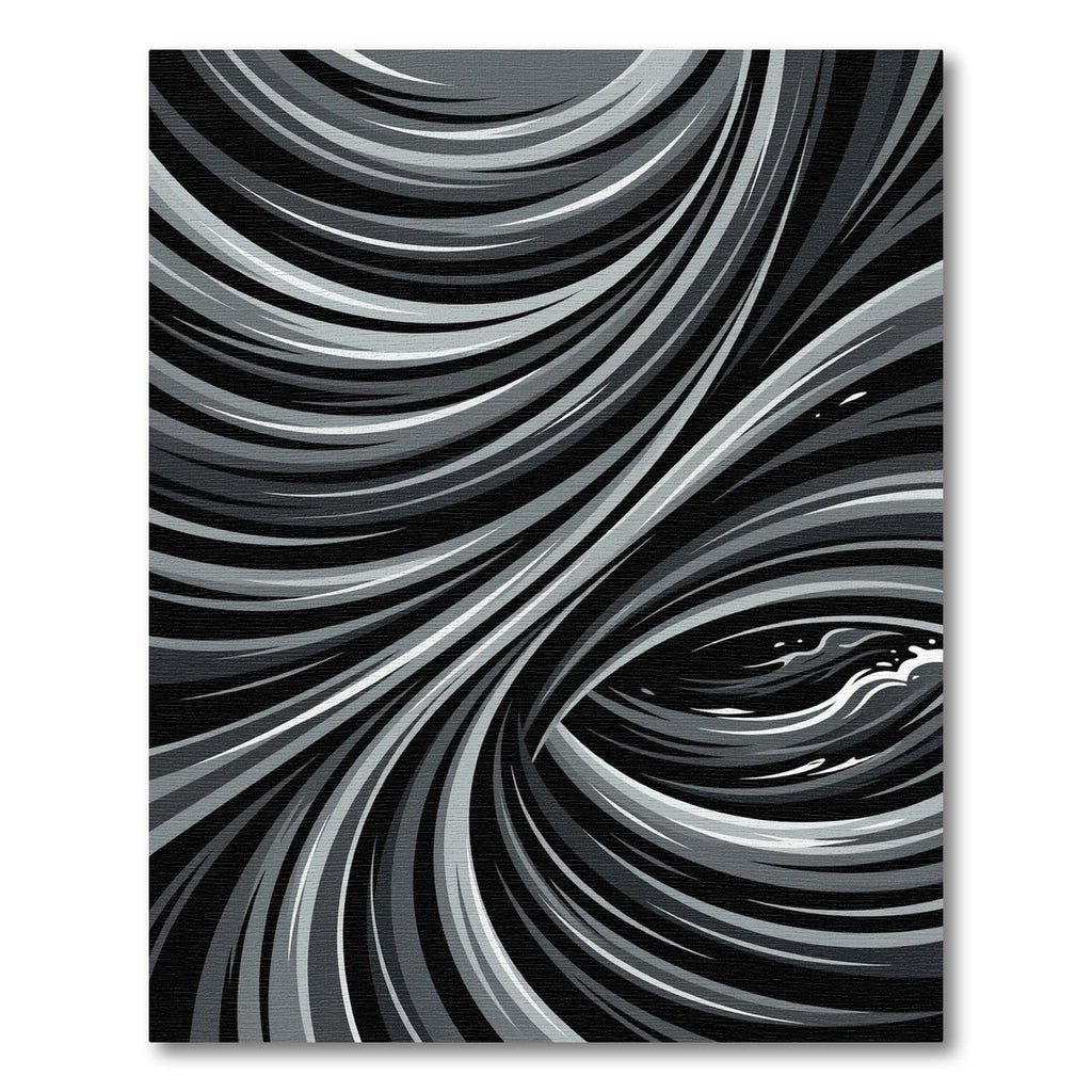 Monochromatic Swirling Abstract Lines Rug